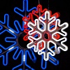 Световая фигура «Снежинка LED» 80*80 см, синяя с динамикой Световая фигура «Снежинка LED» 40*40 см, белая