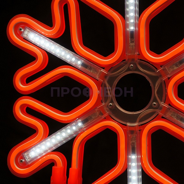 Световая фигура «Снежинка LED» 40*40 см, красная с динамикой Световая фигура «Снежинка LED» 40*40 см, белая