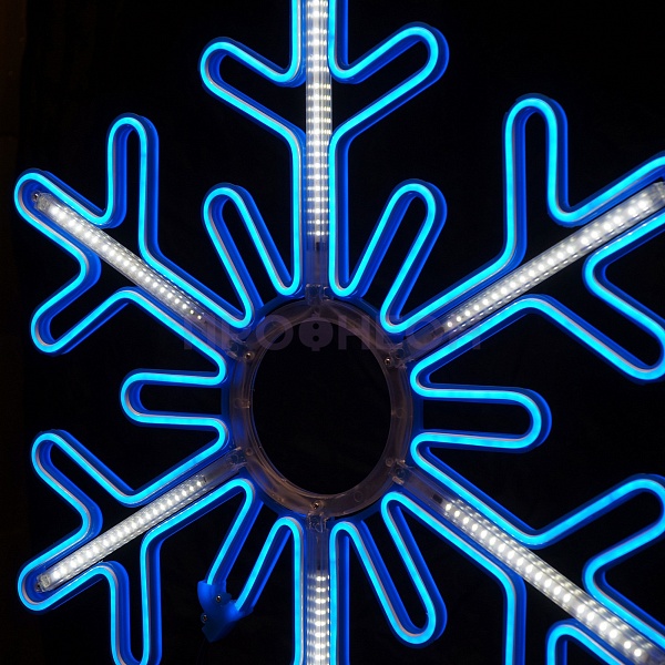 Световая фигура «Снежинка LED» 80*80 см, синяя с динамикой Световая фигура «Снежинка LED» 40*40 см, белая