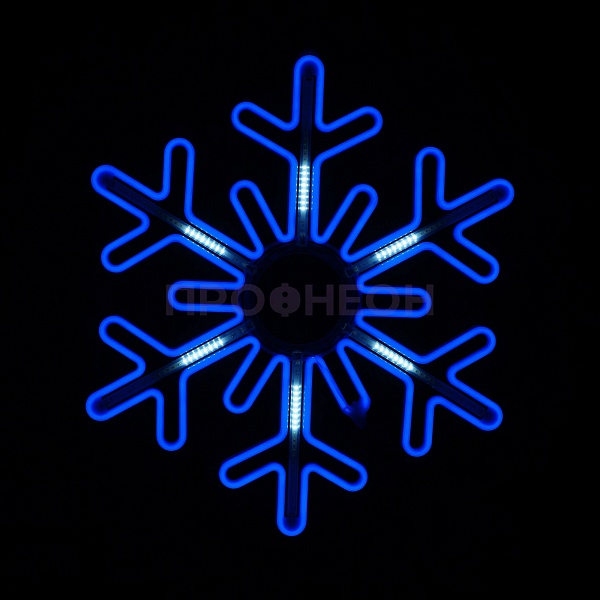 Световая фигура «Снежинка LED» 80*80 см, синяя с динамикой Световая фигура «Снежинка LED» 40*40 см, белая