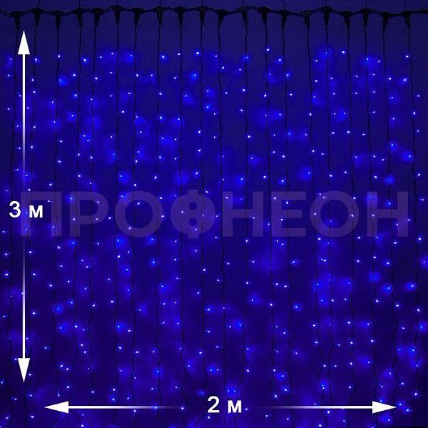 Крупный план светодиодов и влагозащищенного провода синего светодиодного дождя Плей Лайт