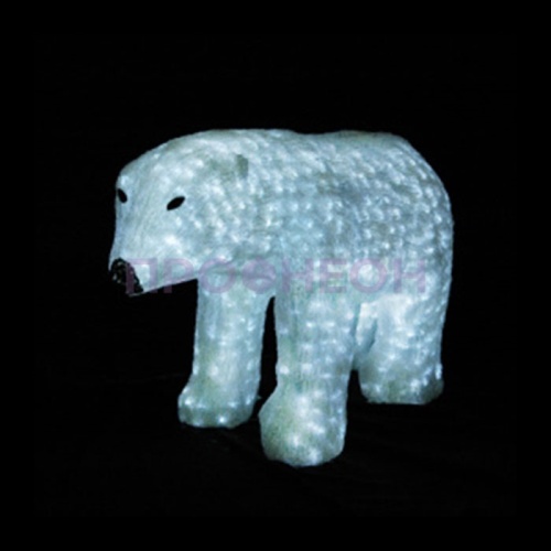 Световая фигура акриловая, «Белый медведь», 60*110 см