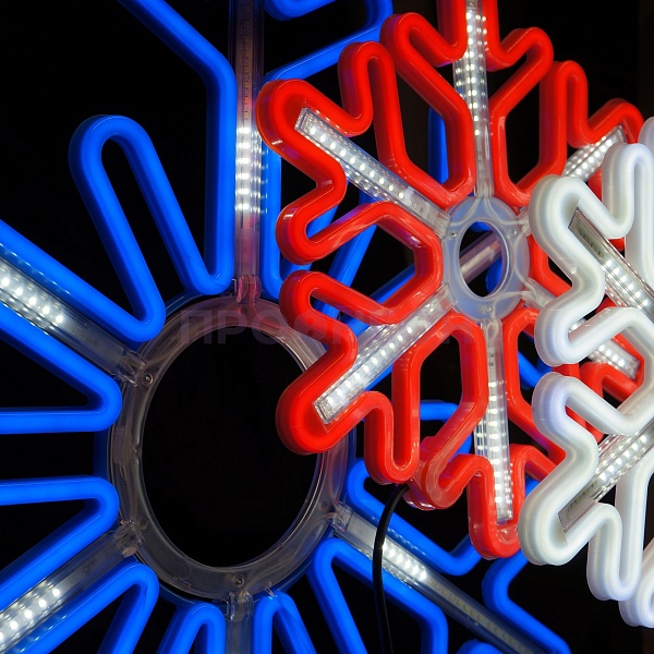 Световая фигура «Снежинка LED» 40*40 см, красная с динамикой Световая фигура «Снежинка LED» 40*40 см, белая